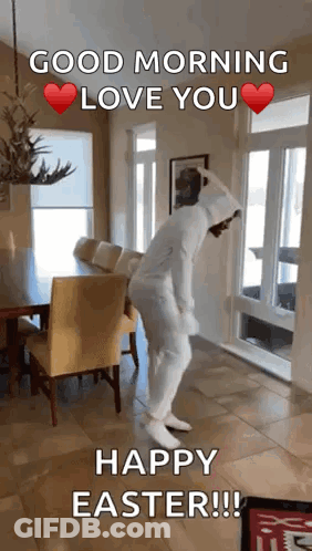 Bunny Dancer Good Morning Love You Happy Easter GIF