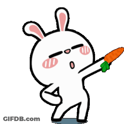 Bunny Dancing Carrot Pointing Upward GIF