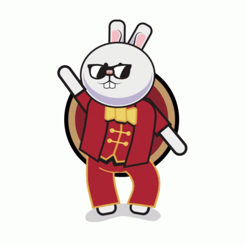Bunny Dancing In Full Suit GIF
