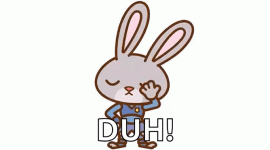 Bunny Duh Shaking Head GIF