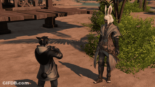 Bunny Eared Man And Another In Video Game GIF