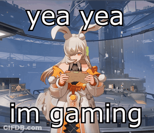 Bunny Ears Girl Controller Yea Yea Im Gaming GIF