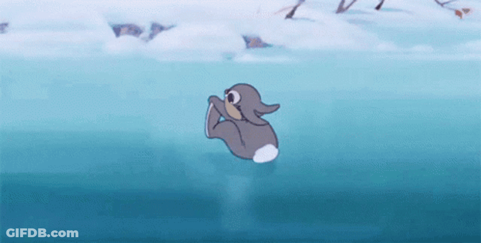 Bunny From Bambi Ice Skating GIF
