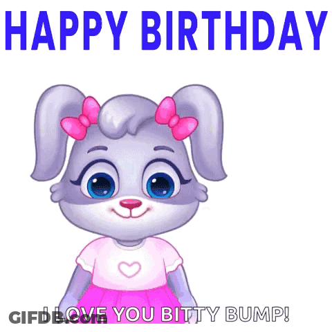 Bunny Happy Birthday I Love You Bitty Bump GIF