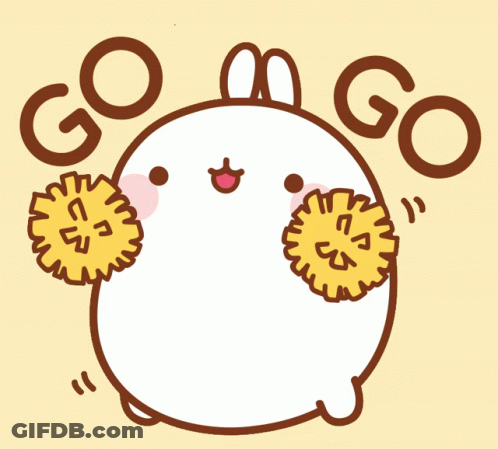 Bunny Holding Pom Poms Go N Go GIF