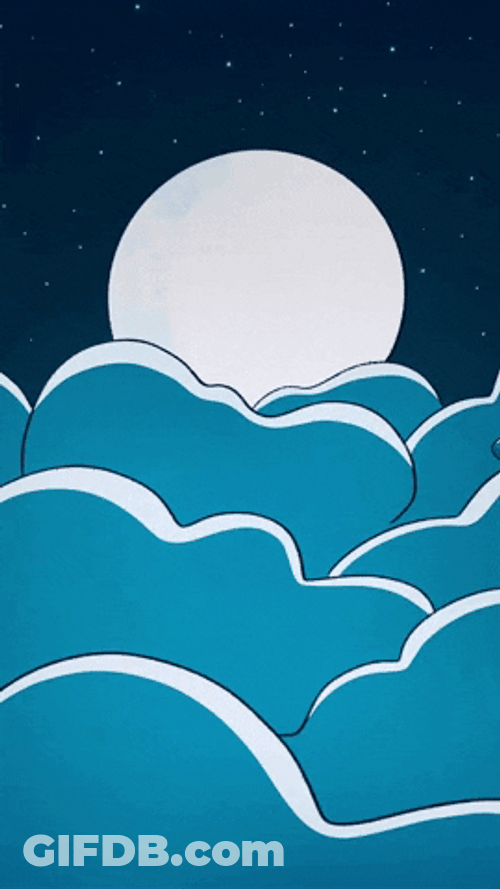 Bunny Hopping Above Clouds At Night GIF
