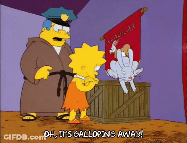 Bunny Hopping The Simpsons Lisa Chief Wiggum GIF