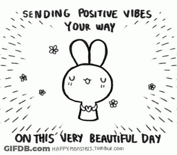 Bunny Illustration Sending Good Vibes GIF