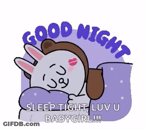 Bunny In Bed Saying Good Night GIF