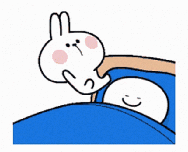 Bunny Jumping On Sleeping Man GIF