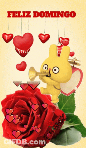 Bunny Playing Trumpet Feliz Domingo GIF
