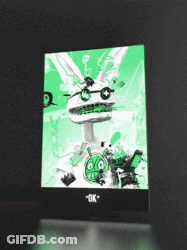 Bunny Poster Says OK GIF