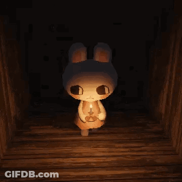 Bunny Rabbit Holding Candle GIF