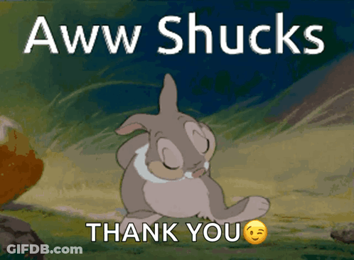 Bunny Saying Aww Shucks Thank You GIF