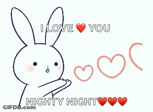 Bunny Saying I Love You And Nighty Night GIF