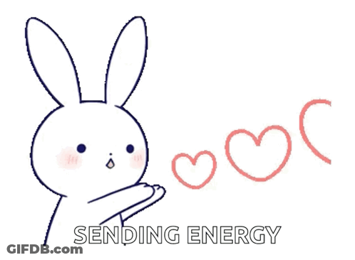 Bunny Sending Energy With Hearts GIF