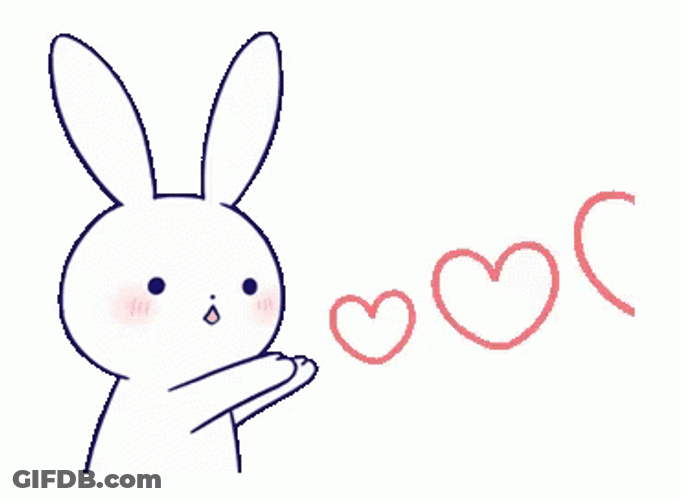 Bunny Shower Heart You GIF