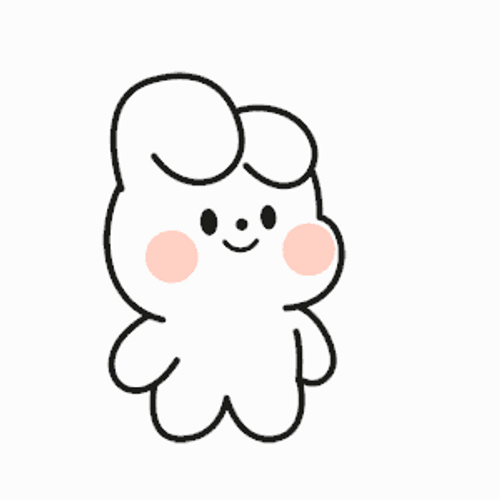 Bunny Sticker Waving Hi GIF