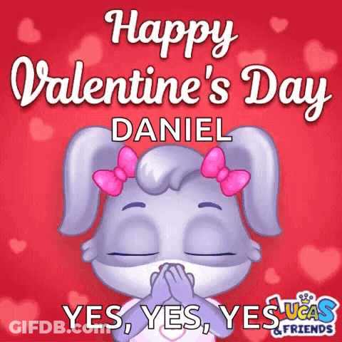 Bunny Wearing Mask Valentine Card GIF