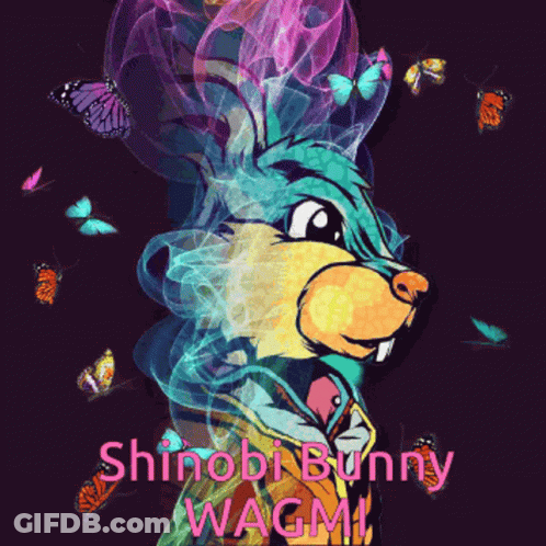 Bunny With Butterflies Shinobi Bunny Wagmi GIF