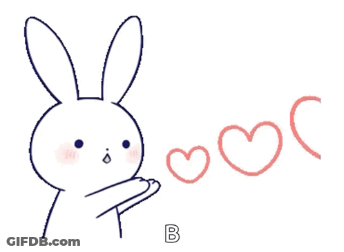 Bunny With Hearts From Paws GIF