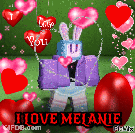 Bunny With Hearts Saying I Love You GIF