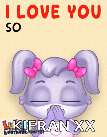 Bunny With Pink Bow Saying I Love You So So So So So GIF
