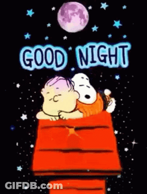 Buona Notte Sleeping Snoopy And Linus Van Pelt GIF