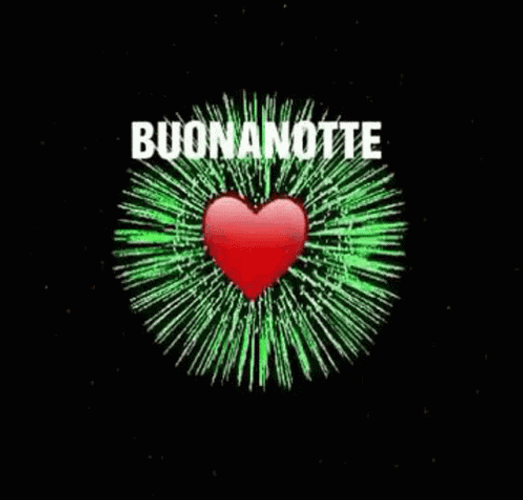 Buonanotte Heart Fireworks GIF
