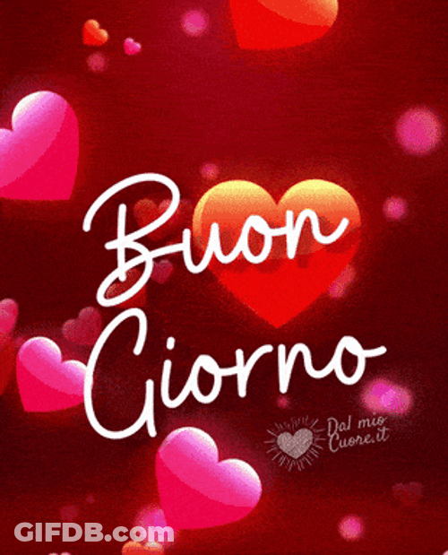 Buongiorno Falling Hearts Visual Art GIF