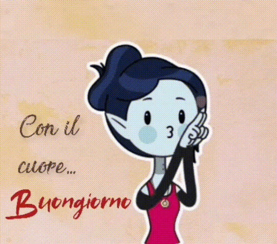 Buongiorno Heart Hand Signal Animation GIF