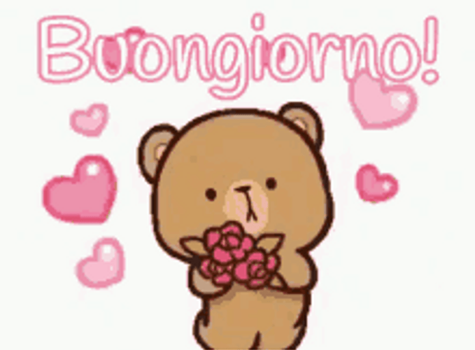 Buongiorno Jumping Bear Fun Art GIF