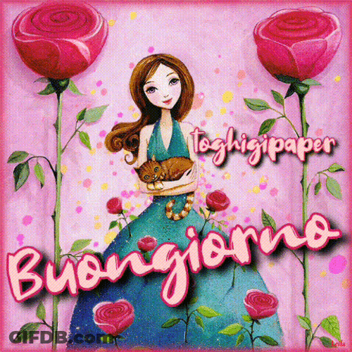 Buongiorno Pretty Animated Lady Visual Design GIF