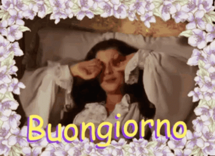 Buongiorno Pretty Lady Waking Up In Bed GIF