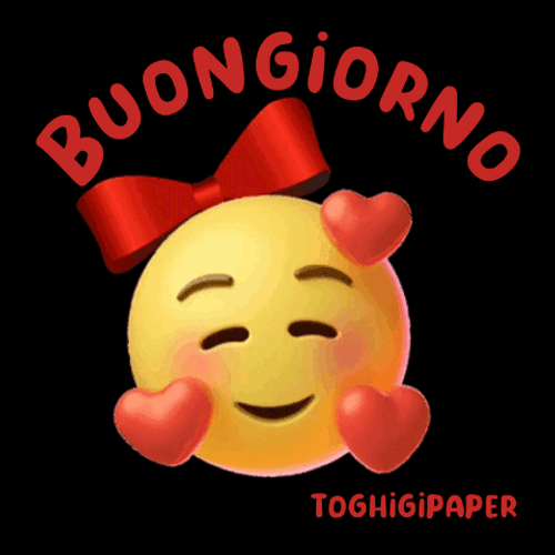 Buongiorno Smiley Heart Emoji Digital Art GIF