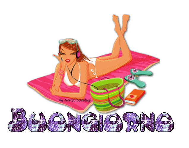 Buongiorno Sunbathing Lady ClipArt GIF