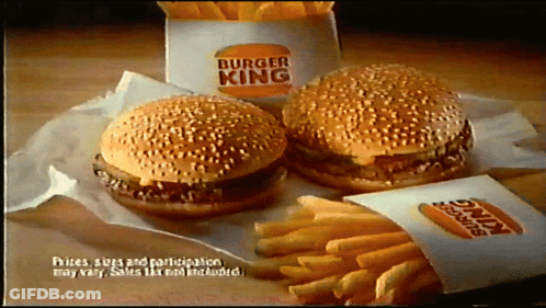 Burger King Hamburgers And Fries GIF