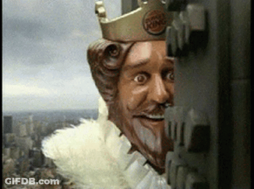 Burger King Statue With Crown GIF