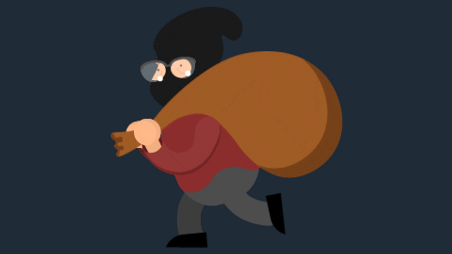 Burglar Thief Slowmo Running Cartoon GIF