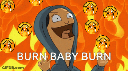 Burn Baby Burn Cartoon GIF