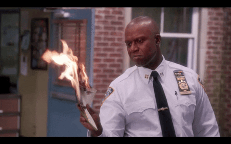 Burn Paper Captain Holt GIF