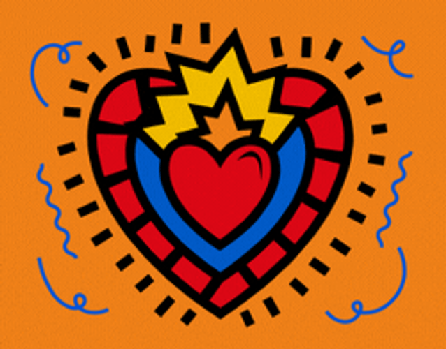 Burning Big Heart 2D Art GIF