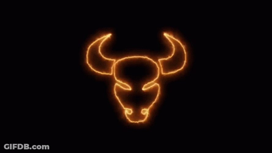 Burning Bull Head Outline GIF