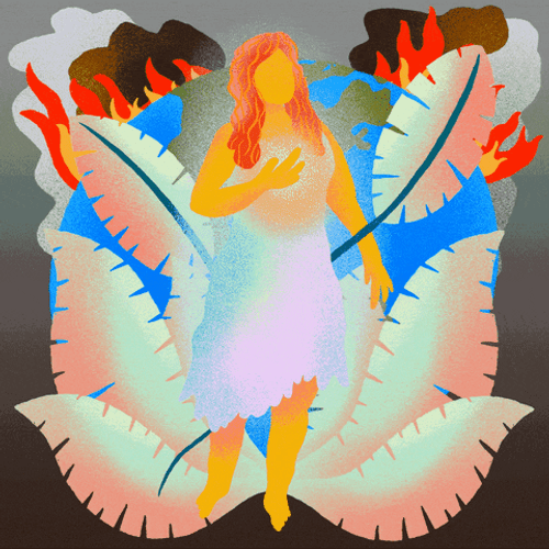 Burning Earth Global Warming Art GIF