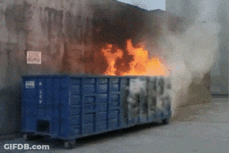 Burning Hot Garbage On Fire GIF