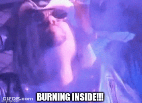 Burning Inside Words On Purple Background GIF