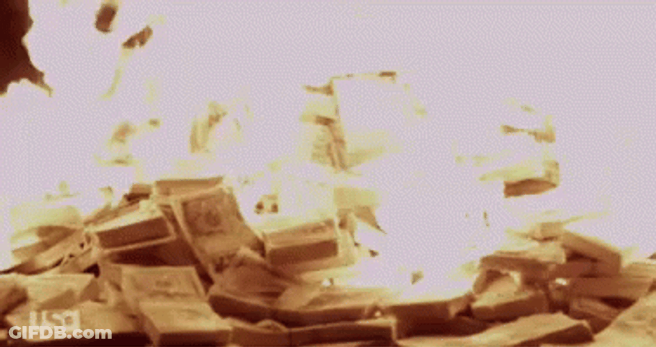 Burning Money Bright Lights Flaming GIF