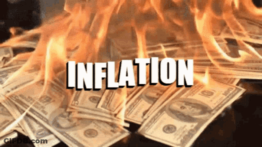 Burning Money Inflation Lettering Simple GIF