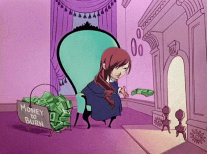 Burning Money Persona Money To Burn Fireplace GIF