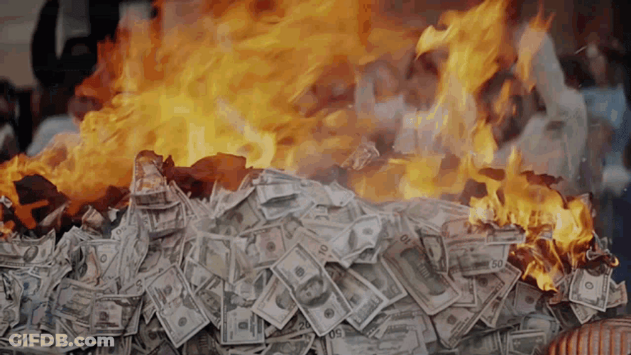 Burning Money Rapper Protest Dollars GIF